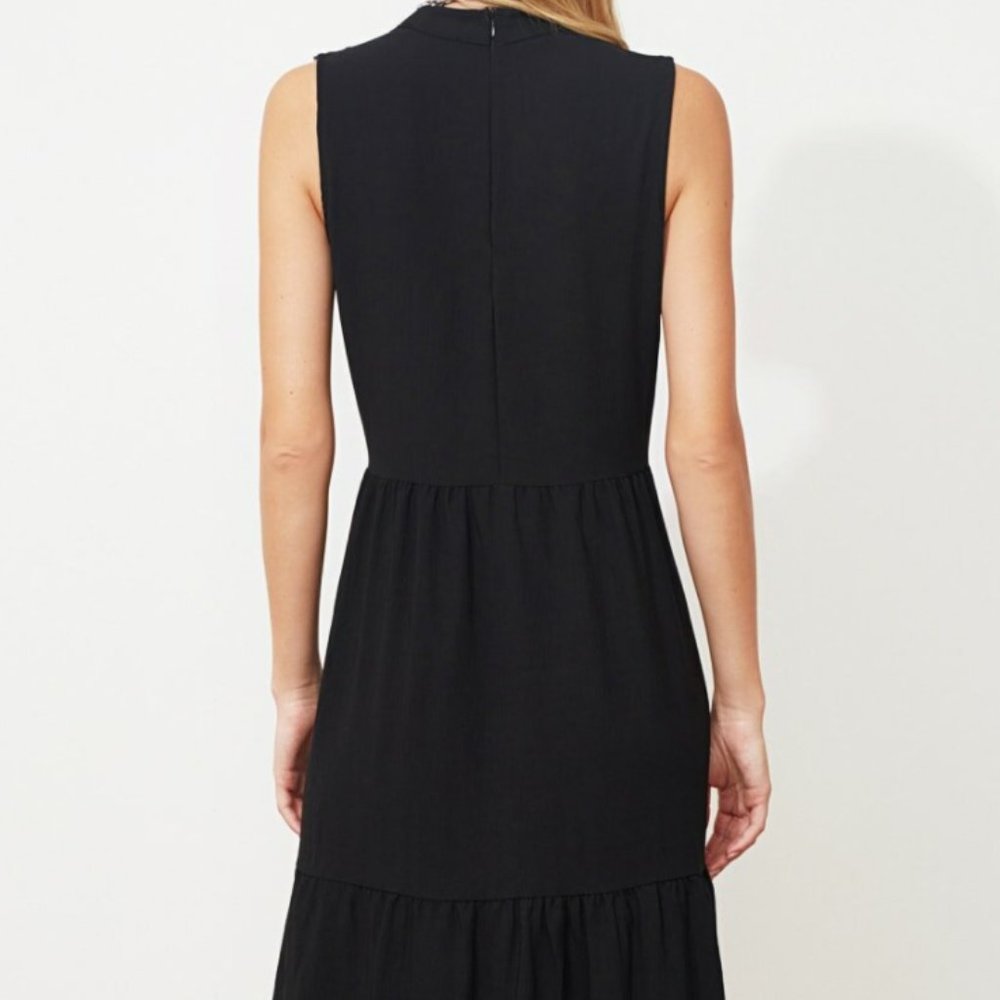 Organic Cotton Black Wide Cut Maxi Dress - Picture 8 of 9